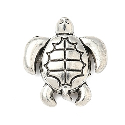 Античное Серебро Сплавочные овальные бусины тибетского стиля , Морская черепаха, без кадмия и без свинца, античное серебро, 19.5x18x4.5 мм, отверстие : 1.4 мм, Около 265 шт / 1000 г