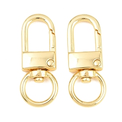 Real 18K Gold Plated Alloy Swivel Claw Clasps, Swivel Snap Hook, Cadmium Free & Lead Free, Long-Lasting Plated, Rack Plating, Real 18K Gold Plated, 41x16.5x6mm, Hole: 1.2mm