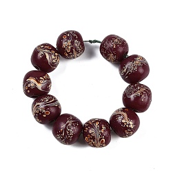 Светло-коричневый Бусины лэмпворк , круглые, загар, 20.5-21x19-20 мм, отверстие : 4 мм