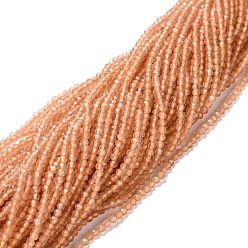 Сэнди Коричневый Кошачие глаза, круглые, граненые, песчаный коричневый, 2 мм, отверстие : 0.2 мм, 14.17~14.57 дюйм (36~37 см), 174~184 шт / нитка