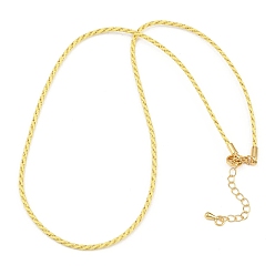 Желтый 2мм нейлоновый плетеный шнур для изготовления ожерелий, с латунными выводами и 202 застежками из лобстера из нержавеющей стали, золотые, долговечный, стойки покрытие, желтые, 17.72 дюйм (45 см)