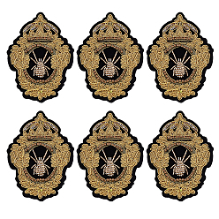 Золотистый 6шт. тканевые нашивки для одежды, насекомое, золотые, 89x65x3.5 мм