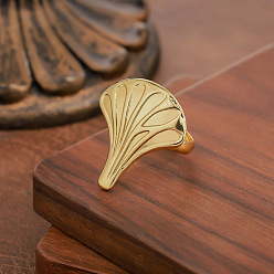 Золотой 304 палец кольца из нержавеющей стали, лист, золотые, 20 мм