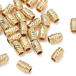 Real 18K Gold Plated SHEGRACE Brass Beads, Cadmium Free & Nickel Free & Lead Free, Textured Column, Real 18K Gold Plated, 5.5x3.5x3.5mm, Hole: 1.8mm