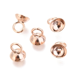 Розовое Золото 201 подвеска из нержавеющей стали, для подвесных планок, розовое золото , 5.5x5 мм, отверстие : 2~2.5 мм
