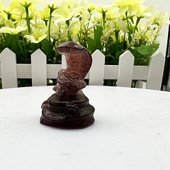 Клубничный Кварц Резные фигурки целебных змей из натурального клубничного кварца, Украшения из камня с энергией Рейки, 30~40 мм