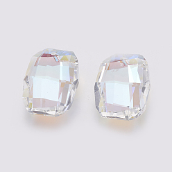 Солнечный Свет K 9 подвески из стеклянного горного хрусталя, имитация австрийский хрусталь, граненые, прямоугольные, солнечный свет, 26~26.5x19.5~20x8.5~9 мм, отверстие : 1.6 мм