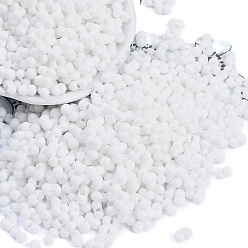 Белый Выпечка краска стеклянные бусины, круглое отверстие, арахис, белые, 3.5x6x3.5 мм, отверстие : 0.9 мм, Около 3750 шт / фунт