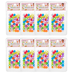 (52) Непрозрачная лаванда Пластиковые бусины рондель и пластиковые хвосты для укладки волос, инструменты для плетения кос, для женщин девушки, разноцветные, 11.5x9 мм, отверстие : 5.5 мм, 48 шт / коробка