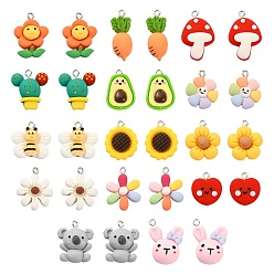 (52) Непрозрачная лаванда 28 шт 14 подвески из смолы в стиле, с платиновым шлейфом, разноцветные, 2 шт / стиль