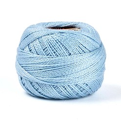 Светло-Голубой Плетеный полиэфирный корд, для изготовления ювелирных изделий, круглые, Небесно-голубой, 0.5~1 мм, около 63~64 м / рулон, 10 рулонов / набор