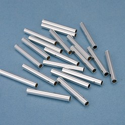 Silver 304 Stainless Steel Tube Beads, Silver, 30x4mm, Hole: 3mm