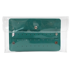 Green PVC & Leather Jewelry Storage Bag, Square, Green, 16.5x9.5cm