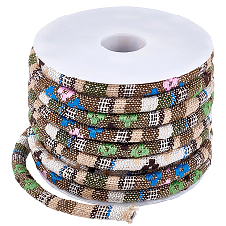 Желто-Зеленый 1 рулон этнических шнуров из полиэстера, желто-зеленый, 7x5 мм, 10 ярдов / ролл