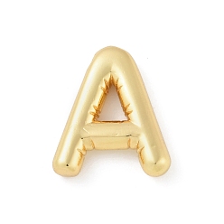 Letter A Gestellmessinganhänger, langlebig überzogen, Bleifrei und cadmium frei, echt 18 k vergoldet, Buchstabe a, 18x15x4 mm, Bohrung: 1.8 mm
