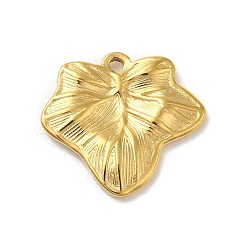 Настоящее золото 18K Ионное покрытие (ip) 304 подвески из нержавеющей стали, очарование листа, реальный 18 k позолоченный, 15x16x2 мм, отверстие : 1.2 мм