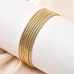 Золотой 7шт. 201 браслеты из нержавеющей стали для женщин, золотые, 0.23 см, внутренний диаметр: 2-5/8 дюйм (6.8 см)