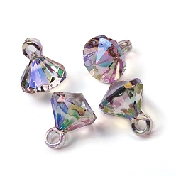 Mauve UV Plating Acrylic Pendants, Diamond, Mauve, 21x12mm, Hole: 3.2mm