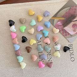 (52) Непрозрачная лаванда Непрозрачный акрил европейского бисера, бусины с большим отверстием, сердце, разноцветные, 13.8x16.8x11.3 мм, отверстие : 5 мм
