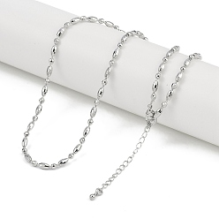 Платина Ожерелья из овальной цепи с покрытием из латуни для женщин, долговечный, без свинца и без кадмия, платина, 18.11x0.12 дюйм (46x0.3 см)