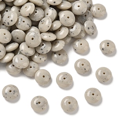 Серый Акриловые шарики Gemstone имитация, рондель, два тона, серые, 13~15.5x6~7.5 мм, отверстие : 1.8 мм, Около 657 шт / 500 г