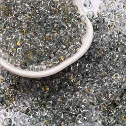 Серый 3/0 краска для выпечки прозрачные цвета стеклянные круглые бусины, класс А, круглое отверстие, серые, 5.5x3 мм, отверстие : 1.8 мм, Около 2500 шт / фунт