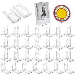 Claro 50 Portatarjetas de visita ajustable de acrílico transparente, soporte de fotos, Claro, 11.5x6x11 cm