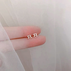 (461) Высокий Металлик Виноград Сплав серьги для женщин, с 925 стерлинговым серебром, крупный рогатый скот, 14.5 мм