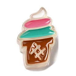Ice Cream Translucent Resin Imitation Food Decoden Cabochons, with Enamel, Ice Cream, 27x18.5x7mm