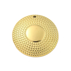 Настоящее золото 18K Ионное покрытие (ip) 304 подвески из нержавеющей стали, плоский круглый шарм, реальный 18 k позолоченный, 25x3.5 мм, отверстие : 1.2 мм