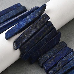 Ляпис-Лазурь Нитки бусины из натурального ляписа-лазури, прямоугольные, Топ пробуренной, 22~60x6~14x6~9 мм, отверстие : 1.5~2 мм, около 17~22 шт / нитка, 7.48''~8.07'' (19~20.5 см)