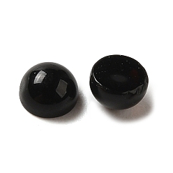 Black Onyx Cabujones de ágata negra natural (teñidos y calentados), semicírculo, 3x2 mm