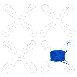 Прозрачный Катушка из акриловой нити в форме цветка, доска для намотки швейных ниток, для хранения хлопковых ниток для вышивки крестом, прозрачные, 150x150x3 мм