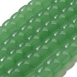 Medium Sea Green Imitation Jade Glass Beads Strands, Barrel, Medium Sea Green, 8x6mm, Hole: 1.6mm, about 61~62pcs/strand, 14.84''~15.16''(37.7~38.5cm)