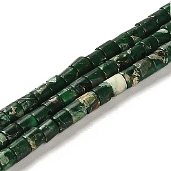 Темно-Зеленый Синтетический регалит / имперская яшма / морские отложения, окрашенные, колонка, темно-зеленый, 4x4 мм, отверстие : 0.9 мм, около 100 шт / нитка, 15.94 дюйм (40.5 см)