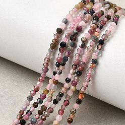 Турмалин Нити из натуральных разноцветных турмалиновых бусин, граненые, круглые, 2 мм, отверстие : 0.6 мм, около 130 шт / нитка, 8.27'' (21 см)