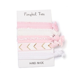 Другие Девушки аксессуары для волос, нейлоновые резинки для волос, Держатель конского хвоста, аксессуары для волос, узел, другой узор, 95~107x15~17 мм