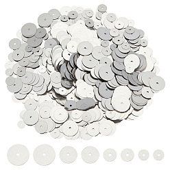 Нержавеющая Сталь Цвет 1000 шт. 4 стили 316 хирургические бусины из нержавеющей стали, Heishi бусы, Плоский круглый / диск, цвет нержавеющей стали, 5~10x0.3 мм, отверстие : 1 мм, 250 шт / стиль