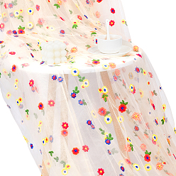 Colorful 6 Yards Polyester Flower Mesh Embroidery Fabric, Clothing Accessories, Colorful, 1500x0.1mm
