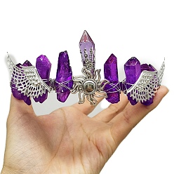 Другие Кварцы Натуральные гальванические кварцевые резинки для волос, крылья с солнечными коронами-резинками для волос для женщин и девочек, 350x150 мм