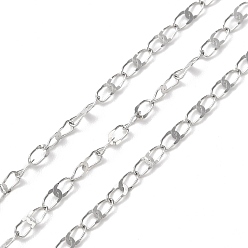 Stainless Steel Color Tarnish Resistant 304 Stainless Steel Dapped Oval Link Chains, Soldered, with Spool, Stainless Steel Color, 4.5x2.5x0.4mm, about 32.81 Feet(10m)/Roll