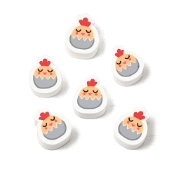 Цыпленок Пасхальные бусины ручной работы из полимерной глины, цыпленок, 10x8x4.5~5 мм, отверстие : 1.9 мм