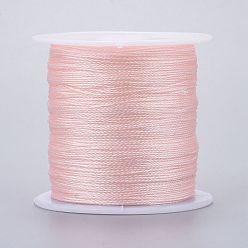 Misty Rose Polyester Braided Metallic Thread, for DIY Braided Bracelets Making and Embroidery, Misty Rose, 0.4mm, 6-Ply, about 54.68 yards(50m)/roll