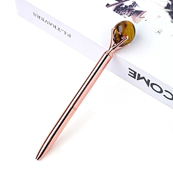 Тигровый глаз Шариковая ручка натурального тигрового глаза, шариковая ручка из нержавеющей стали, офисные школьные принадлежности, 150 мм