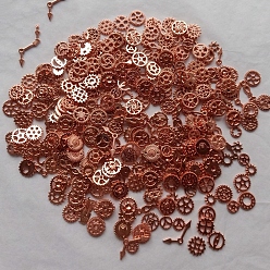 Розовое Золото Сплав цинка с открытой спиной ободок кабошоны, передача, для diy уф смолы, изготовление ювелирных изделий из эпоксидной смолы, без кадмия и без свинца, розовое золото , 7~18x7~19 x ~ 1~2 мм, около 100 г / мешок