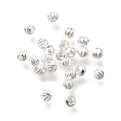 Посеребрённый Латунные бусины, долговечный, спираль круглый, без никеля , 925 серебро покрытием, 3x2.5 мм, отверстие : 1.2 мм