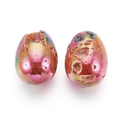 (966) Внутренний цвет Кристалл / Лиловато-лиловый на подкладке Гальванические украшения, с покрытием разноцветным, яичный камень, на Пасху, с покрытием разноцветным, 40~41x30 мм