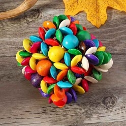 Разноцветный Деревянные эластичные браслеты в стиле богемы и этнического стиля для женщин, окрашенные, красочный, внутренний диаметр: 2-1/8~2-1/2 дюйм (5.3~6.2 см)