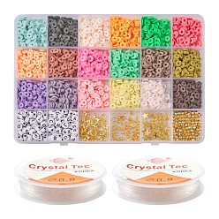 (52) Непрозрачная лаванда Наборы для изготовления браслетов из бисера хейши из полимерной глины своими руками, включая диск из полимерной глины, акриловые и латунные бусины, 304 кольца прыжок из нержавеющей стали, застежки и подвески из сплава, наконечник из железной бусины, эластичная нить, разноцветные, бусины из полимерной глины: около 104.4 г/набор