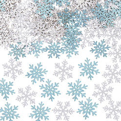 Mixed Color 200Pcs Christmas Snowflake Paper Confetti, for Party Table & Wall Decorations, Mixed Color, 31x27x1.5mm, 100pcs/bag